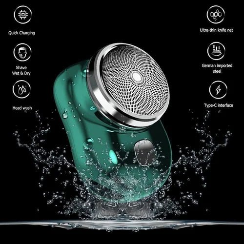 Mini Electric Razor for Men | – Portable USB Rechargeable Shaver | Compact Travel Beard Trimmer with One - Touch Use for Smooth Shaving at Home, Office| - Flashkart Pakistan