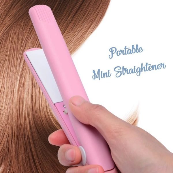 Mini Portable Ceramic Hair Straightener & Curler | Smooth, Silky, Frizz - Free Styling | Random Color - Flashkart Pakistan