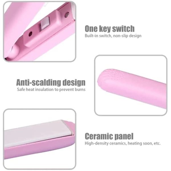 Mini Portable Ceramic Hair Straightener & Curler | Smooth, Silky, Frizz - Free Styling | Random Color - Flashkart Pakistan