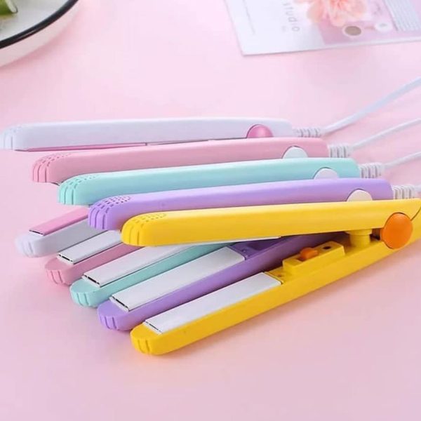 Mini Portable Ceramic Hair Straightener & Curler | Smooth, Silky, Frizz - Free Styling | Random Color - Flashkart Pakistan