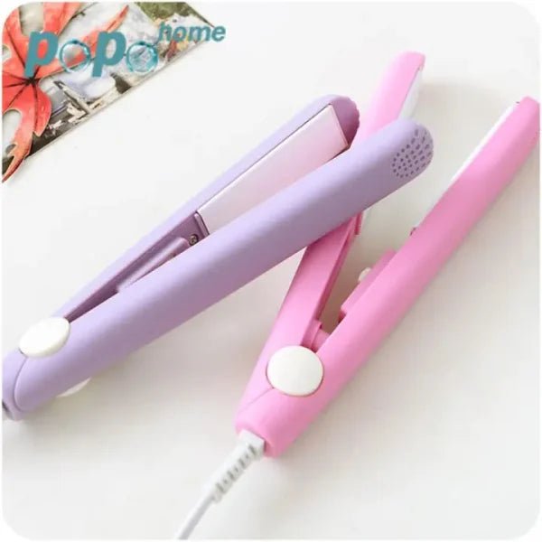 Mini Portable Ceramic Hair Straightener & Curler | Smooth, Silky, Frizz - Free Styling | Random Color - Flashkart Pakistan