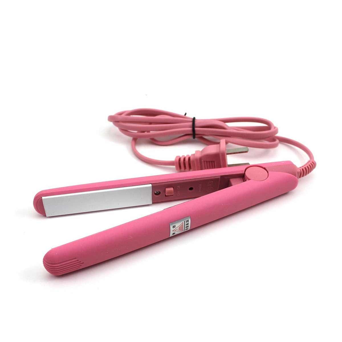 Mini Portable Ceramic Hair Straightener & Curler | Smooth, Silky, Frizz - Free Styling | Random Color - Flashkart Pakistan