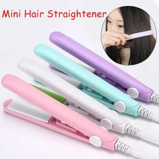 Mini Portable Ceramic Hair Straightener & Curler | Smooth, Silky, Frizz - Free Styling | Random Color - Flashkart Pakistan