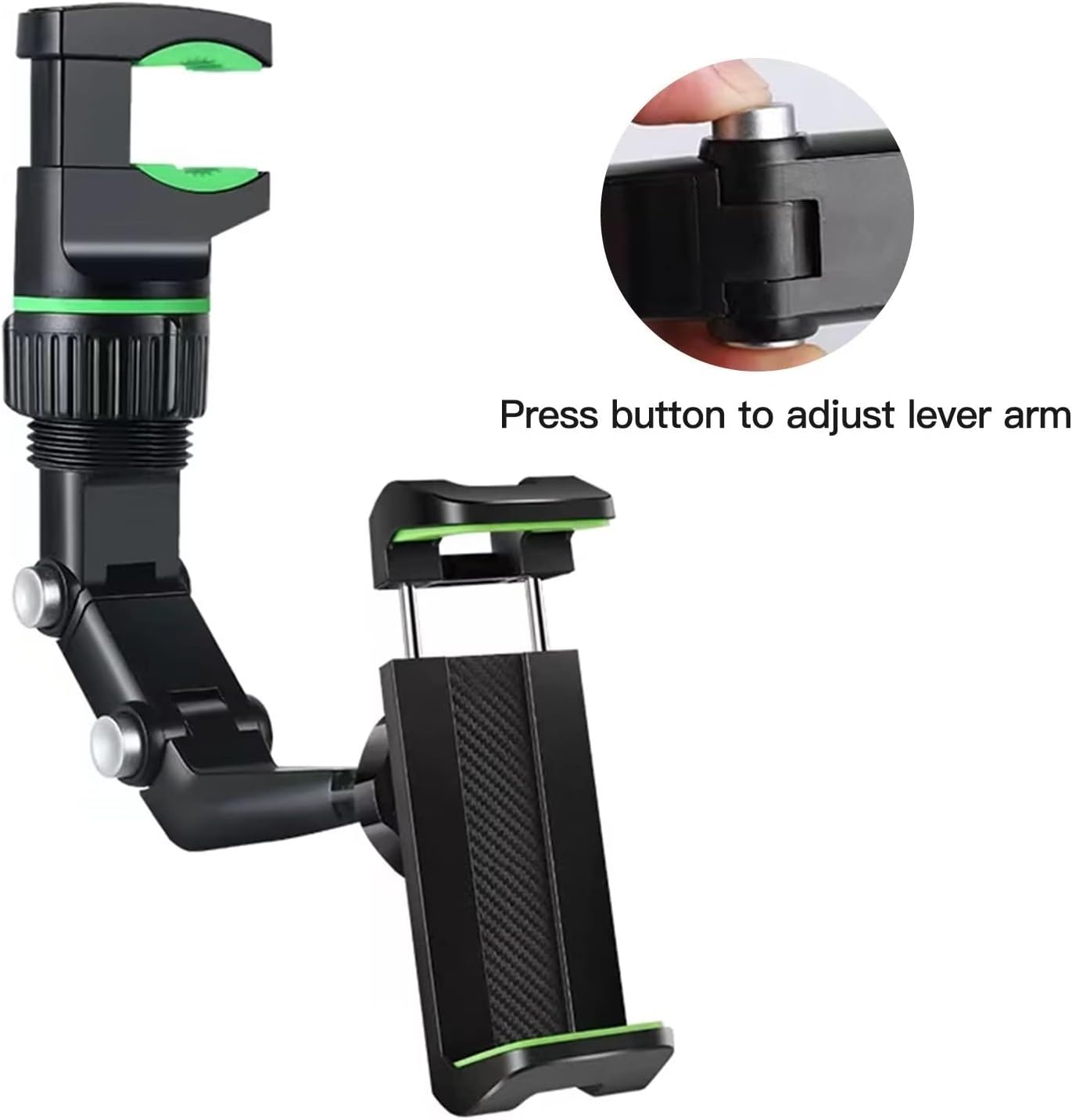 Mobile Stand High Quality | 360° Universal Car Rearview Mirror Phone Holder | Secure & Adjustable Mount - Flashkart Pakistan