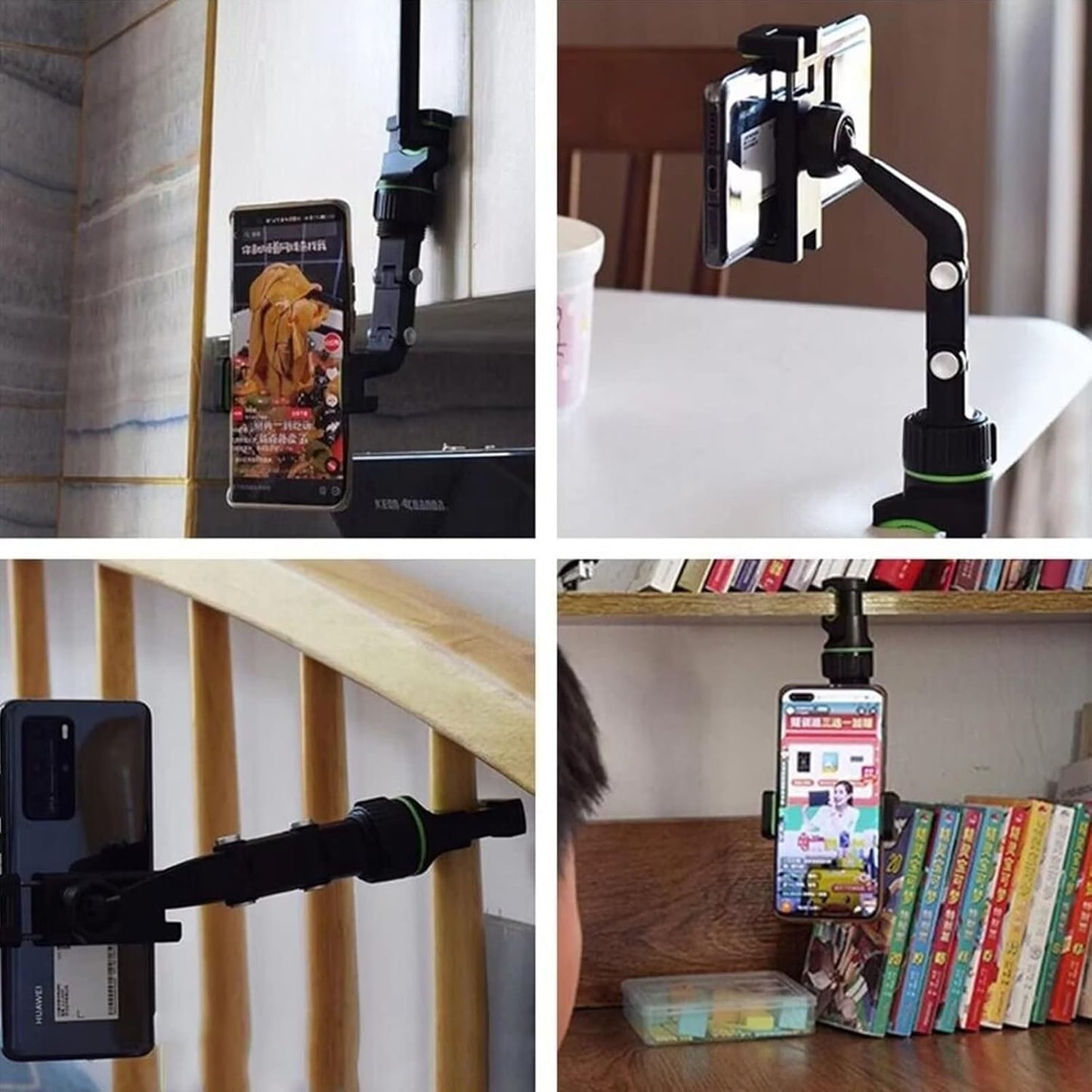 Mobile Stand High Quality | 360° Universal Car Rearview Mirror Phone Holder | Secure & Adjustable Mount - Flashkart Pakistan