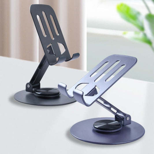 Multi - Angle 360° Rotating Metal Phone & Tablet Stand | Foldable, Universal & Elegant - Flashkart Pakistan