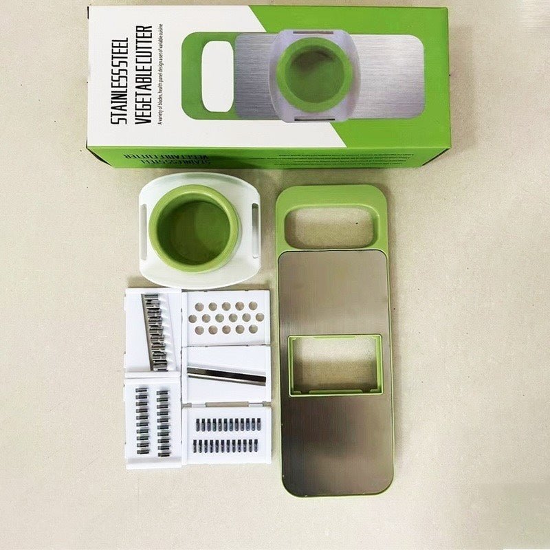 Multifunctional 5 - Blade Vegetable Cutter & Grater | Random Colors - Flashkart Pakistan