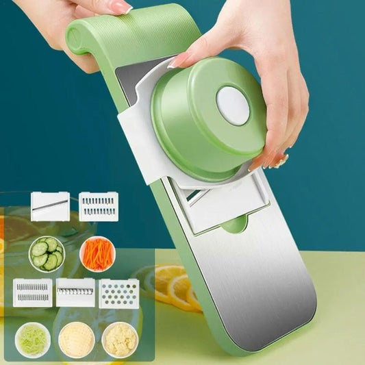 Multifunctional 5 - Blade Vegetable Cutter & Grater | Random Colors - Flashkart Pakistan