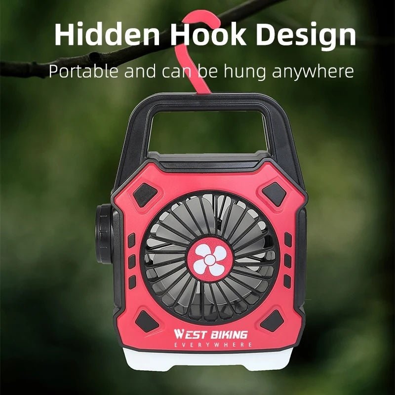 Multipurpose Rechargeable Desk & Camping Fan with LED Light, Flashlight & Power Bank – For Home, Travel & Outdoor Use | Random Color - Flashkart Pakistan