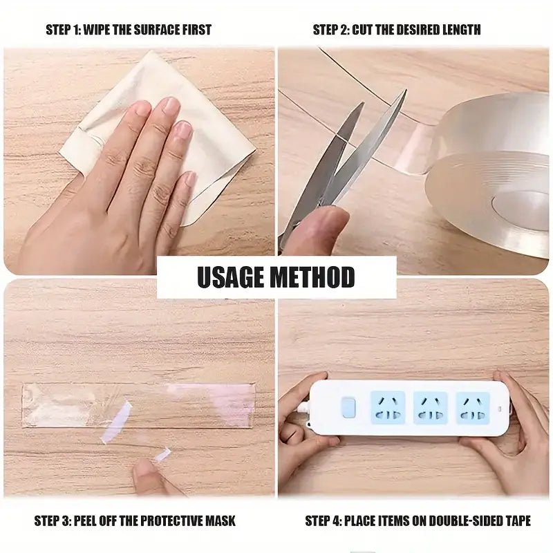 Nano Tape | 3M Double - Sided Transparent Tape | Reusable, Washable & Traceless Gel Grip for Home & Office - Flashkart Pakistan