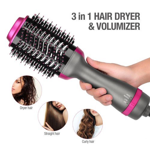One Step Hot Air Brush | 3 - in - 1 | Dryer, Straightener & Volumizer for Effortless Styling - Flashkart Pakistan