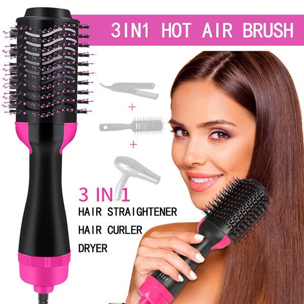 One Step Hot Air Brush | 3 - in - 1 | Dryer, Straightener & Volumizer for Effortless Styling - Flashkart Pakistan