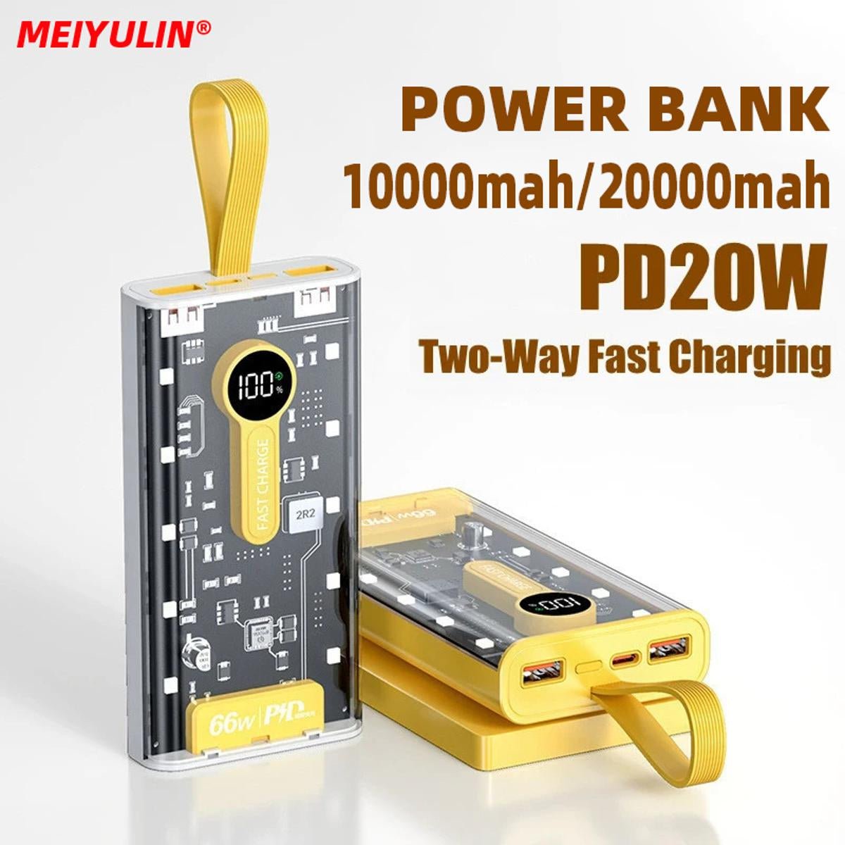 Original 20000 mAh 66W Power Bank Punk Power Bank Large Capacity - Flashkart Pakistan