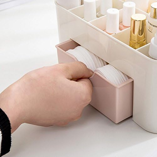 Plastic Makeup Organizer | Make Up Brush Storage Box With Drawer | Desktop Cosmetics Storage Box Division | Office Desk Organiser | Stationery Storage Box - Flashkart Pakistan