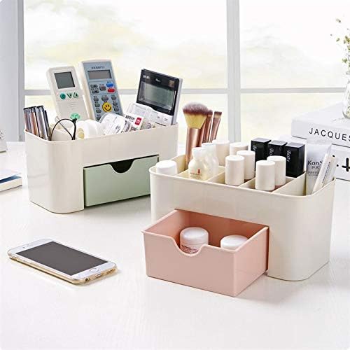 Plastic Makeup Organizer | Make Up Brush Storage Box With Drawer | Desktop Cosmetics Storage Box Division | Office Desk Organiser | Stationery Storage Box - Flashkart Pakistan