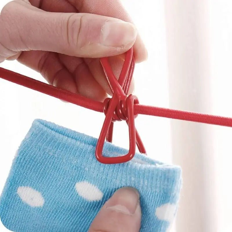 Portable Drying Rope with 12 Clips & 2 Hooks - Flashkart Pakistan