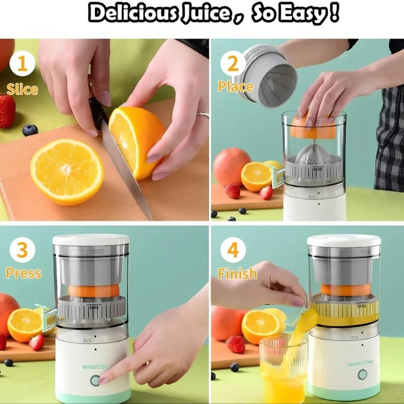 Portable Electric Citrus Juicer | USB Rechargeable, Hands - Free Orange & Lemon Juice Extractor, Easy to Clean - Flashkart Pakistan