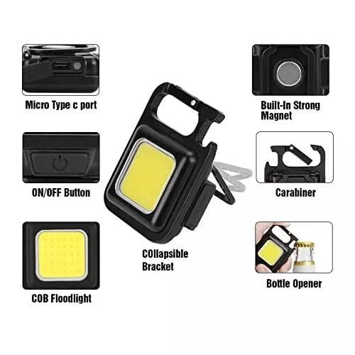 Portable Keychain Light | 500 Lumens Mini COB LED - Flashkart Pakistan