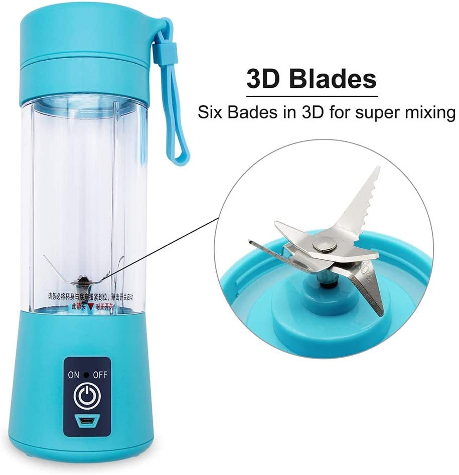 Portable Powerful 6 Blades USB Rechargeable Juicer/Blender - Flashkart Pakistan