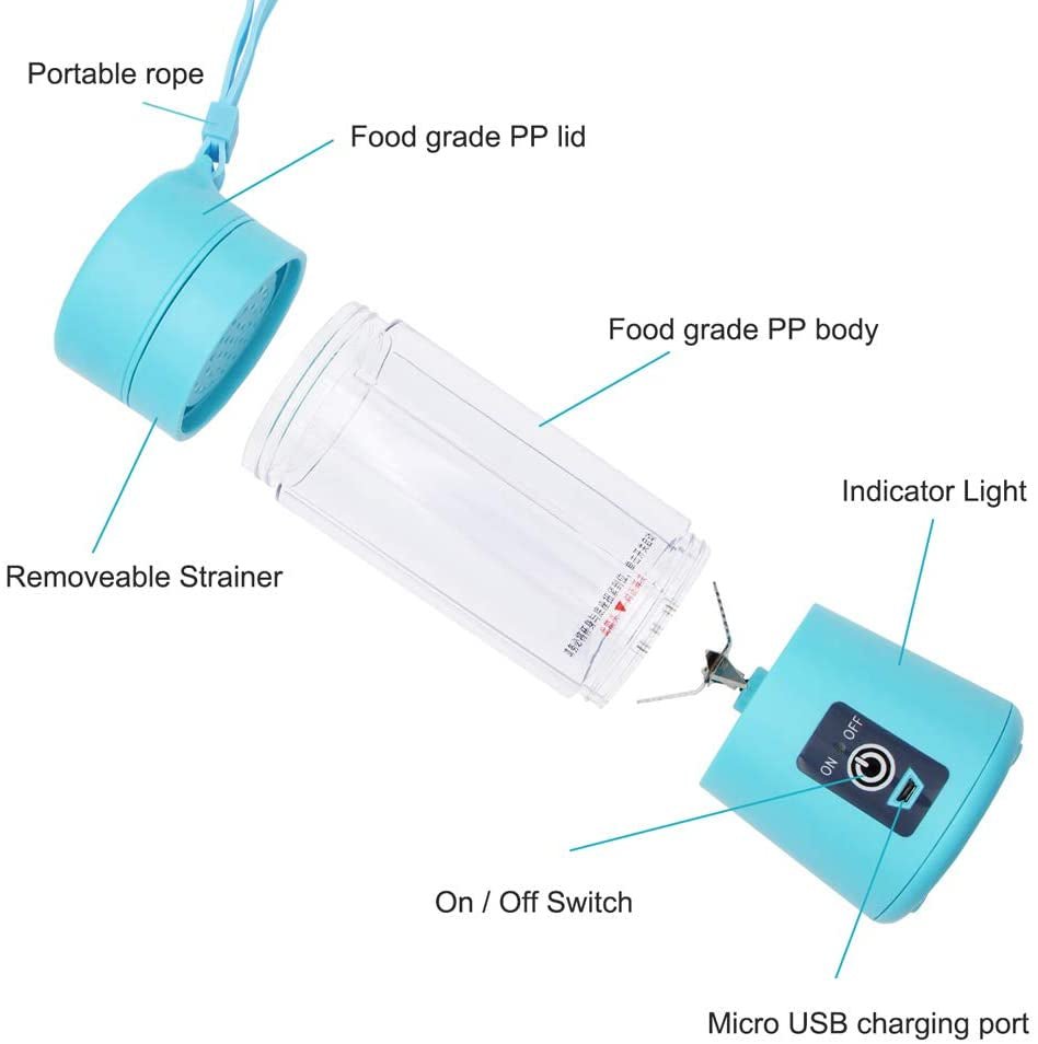 Portable Powerful 6 Blades USB Rechargeable Juicer/Blender - Flashkart Pakistan