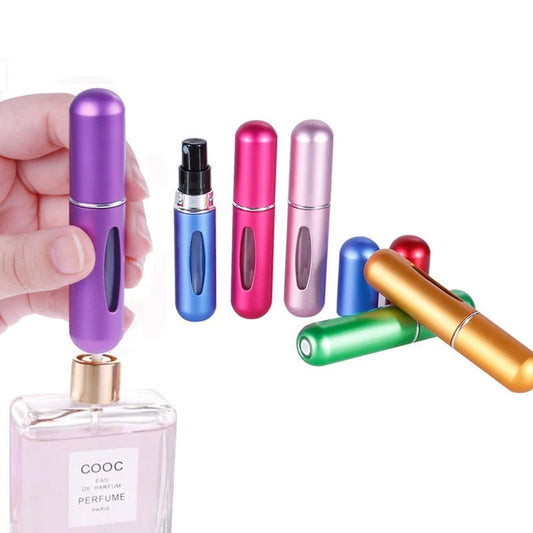 Portable Refillable Mini Perfume Atomizer | Travel - Size Spray Bottle | Random Color | 5ml/8ml - Flashkart Pakistan