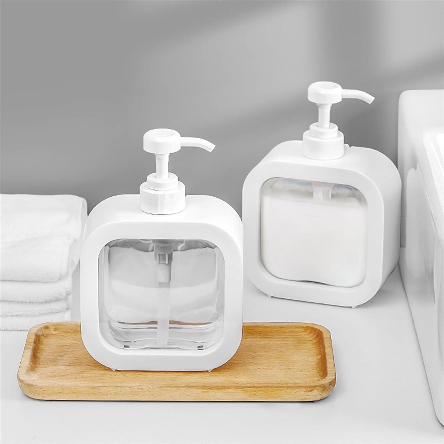 Portable Refillable Soap Dispenser Bottle (300/500ml) | Leak - Proof Pump Bottle for Kitchen, Bathroom, or Shower - Flashkart Pakistan