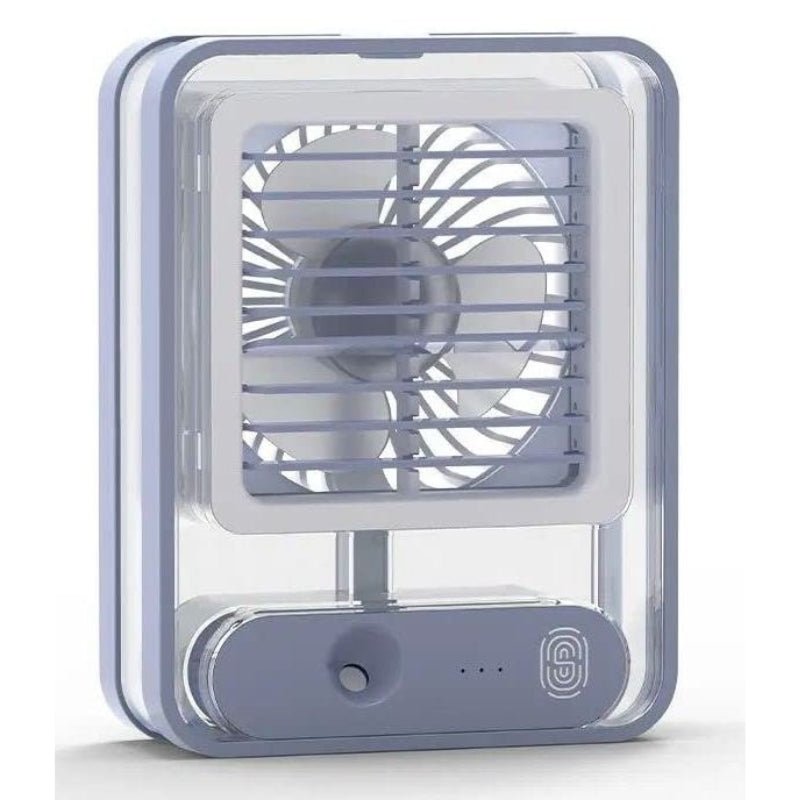 Portable USB Air Cooler Fan – 3 - Speed, Mist Spray, Rechargeable | Random Color - Flashkart Pakistan