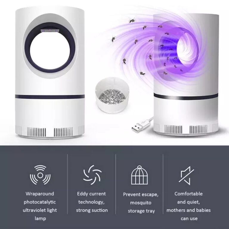 Portable USB Mosquito Killer Lamp - Safe, Silent & Chemical - Free - Flashkart Pakistan