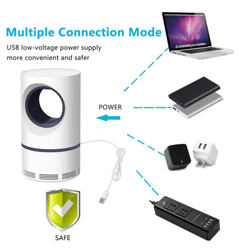 Portable USB Mosquito Killer Lamp - Safe, Silent & Chemical - Free - Flashkart Pakistan
