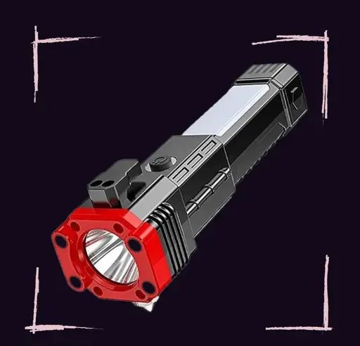 Rechargeable Tactical LED Flashlight & Power Bank with Safety Hammer - Flashkart Pakistan