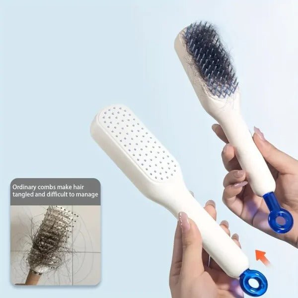 Self - Cleaning Hair Brush & Telescopic Comb (Random Color) - Flashkart Pakistan
