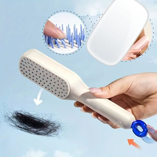 Self - Cleaning Hair Brush & Telescopic Comb (Random Color) - Flashkart Pakistan