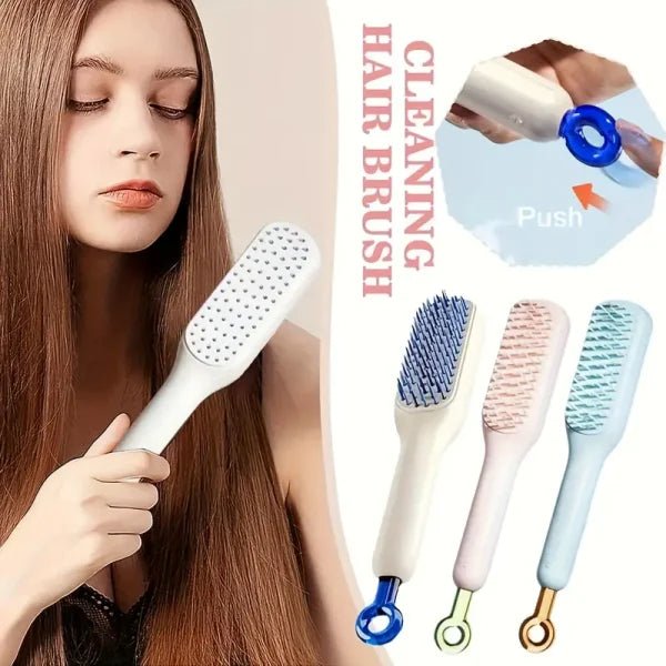 Self - Cleaning Hair Brush & Telescopic Comb (Random Color) - Flashkart Pakistan