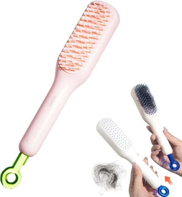 Self - Cleaning Hair Brush & Telescopic Comb (Random Color) - Flashkart Pakistan