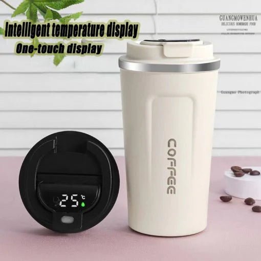 Smart Temperature Coffee Mug - 17oz | Insulated Stainless Steel Mug with Leakproof Lid | Perfect for Travel, Outdoor Sports, and Everyday Use - Flashkart Pakistan
