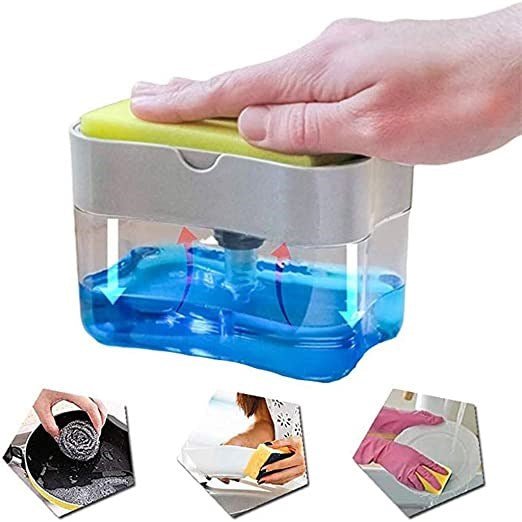 Soap Pump Dispenser & Sponge Holder for Kitchen Sink - Flashkart Pakistan
