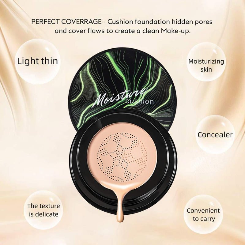 SUNISA foundation Base Original 3 In 1 | Air Cushion CC & Bb Cream | Waterproof Foundation | Moisturizing Liquid Foundation with Sponge - Flashkart Pakistan