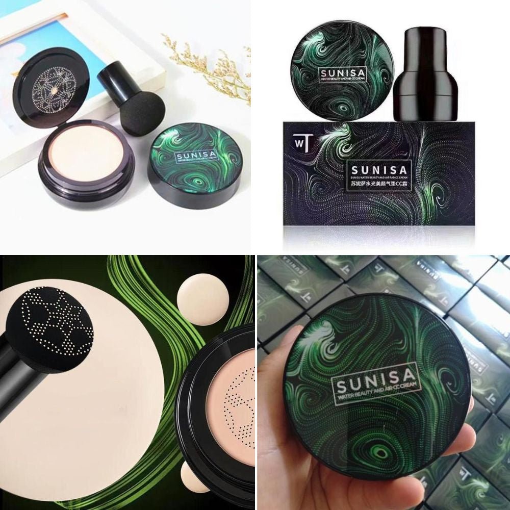 SUNISA foundation Base Original 3 In 1 | Air Cushion CC & Bb Cream | Waterproof Foundation | Moisturizing Liquid Foundation with Sponge - Flashkart Pakistan