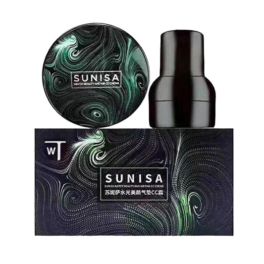 SUNISA foundation Base Original 3 In 1 | Air Cushion CC & Bb Cream | Waterproof Foundation | Moisturizing Liquid Foundation with Sponge - Flashkart Pakistan