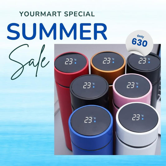 Temperature Display Thermos Water Bottle (Hot & Cold) | 500 ML | Random Colors - Flashkart Pakistan