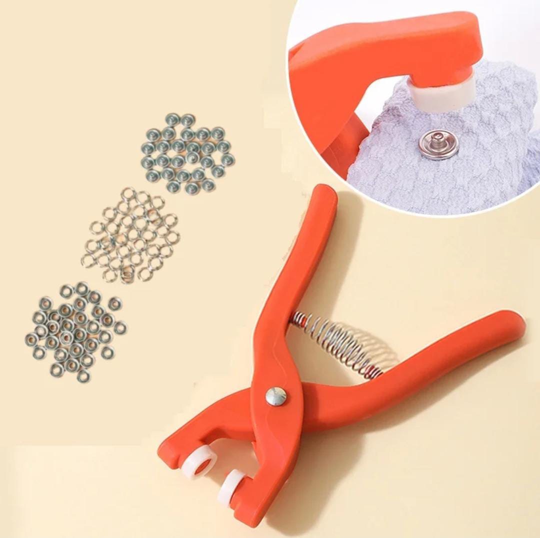 Tich Button Machine Plier with 25 Plastic Snap Buttons - Flashkart Pakistan
