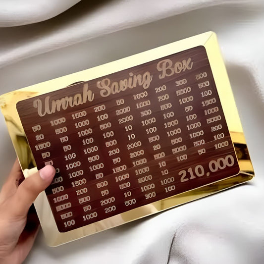 Umrah Saving Box – Premium Wooden | Save PKR 210,000 in 280 Days - Flashkart Pakistan