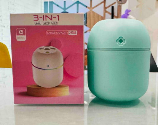 USB Portable Air Humidifier | 3 - in - 1 Humidifier, Mute & Light | For Home, Office & Car Mist Air Fresheners - Flashkart Pakistan