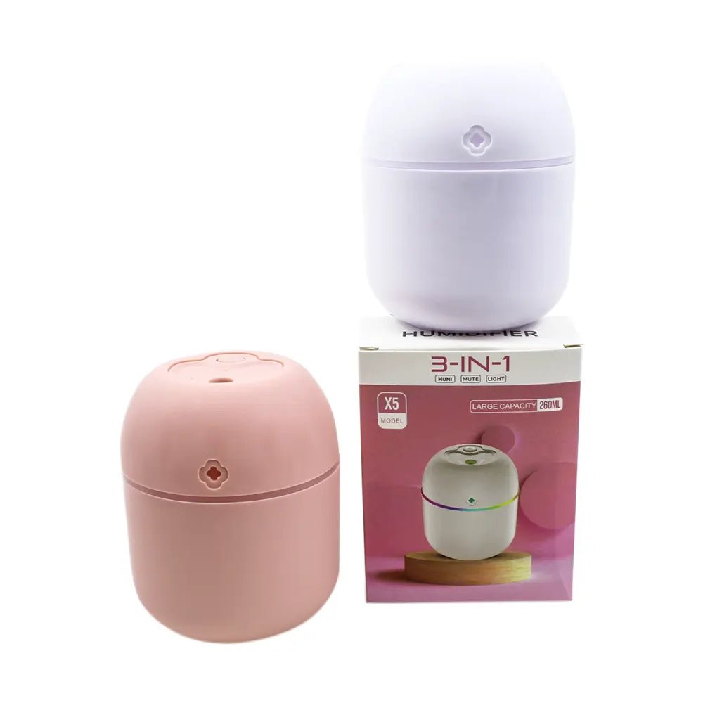 USB Portable Air Humidifier | 3 - in - 1 Humidifier, Mute & Light | For Home, Office & Car Mist Air Fresheners - Flashkart Pakistan