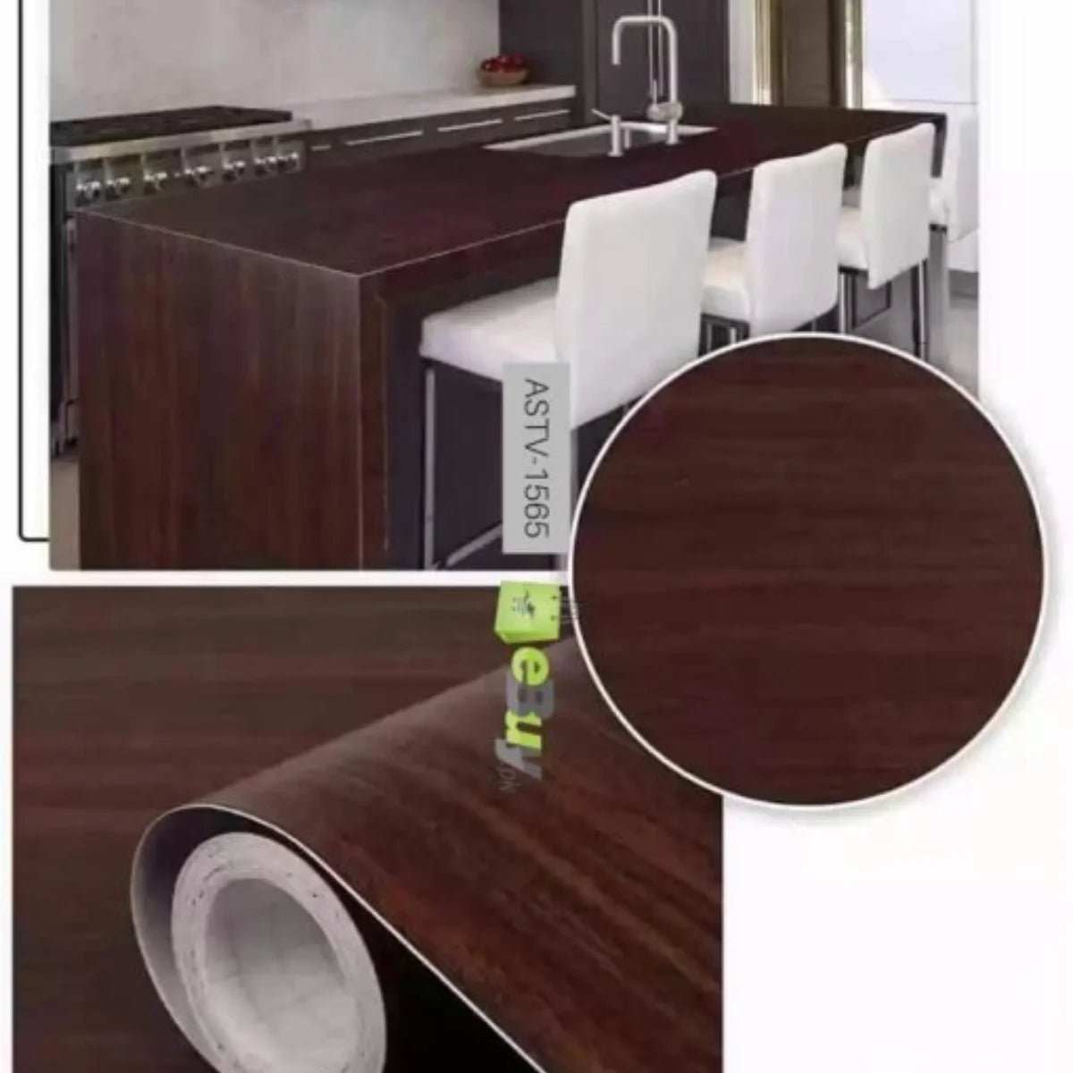 Walnut Self - Adhesive Wooden Sheet for Wallpaper, Furniture, Kitchen, Wardrobe, Decor Sheet | YM500 - Flashkart Pakistan