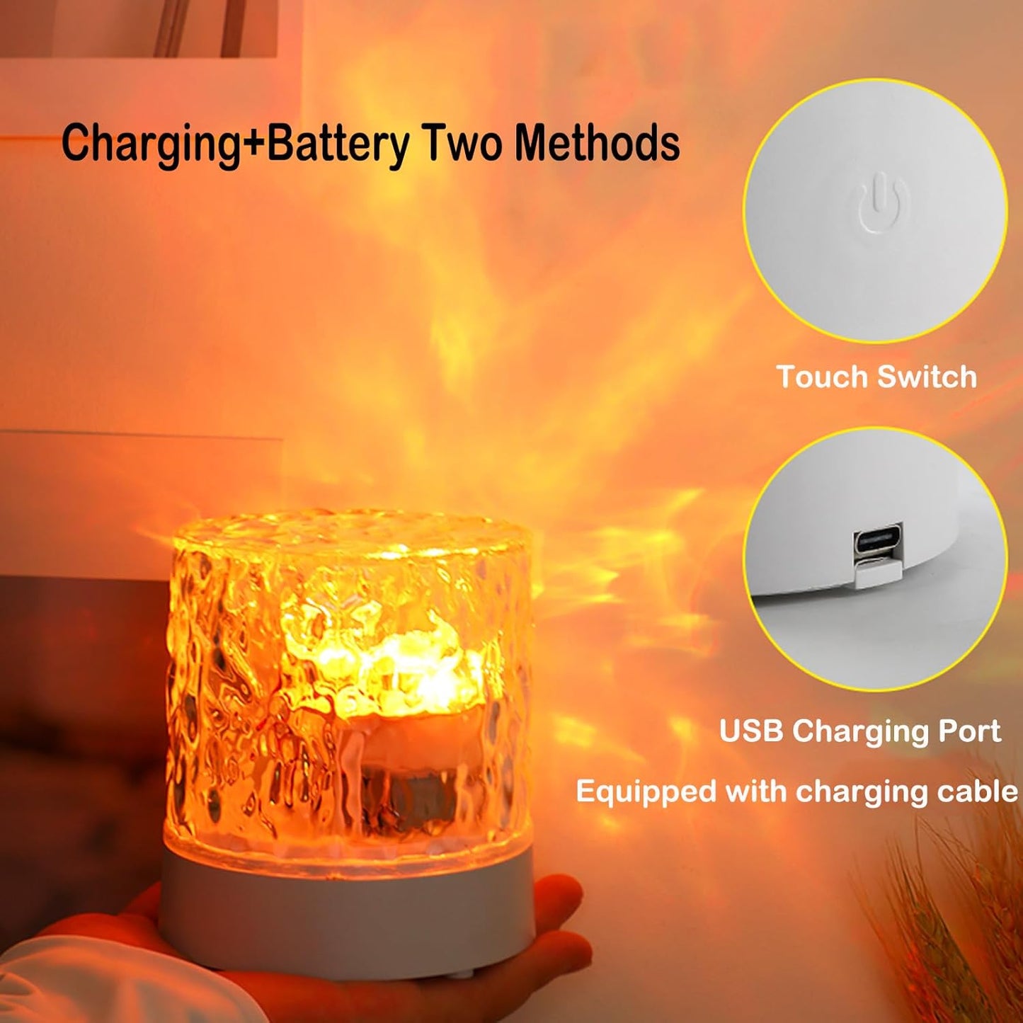 Water Ripple Lamp | 16 - Color Rotating Night Light - Flashkart Pakistan