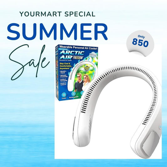 Wearable Neck Fan & Air Purifier | Arctic Air Freedom | USB Rechargeable 3 - Speed Personal Cooler for Indoor & Outdoor Use | Random Color - Flashkart Pakistan