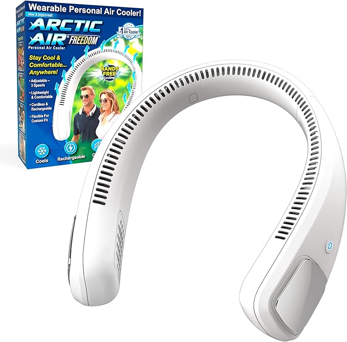 Wearable Neck Fan & Air Purifier | Arctic Air Freedom | USB Rechargeable 3 - Speed Personal Cooler for Indoor & Outdoor Use | Random Color - Flashkart Pakistan