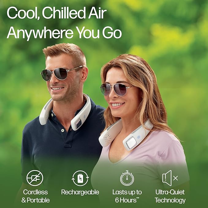 Wearable Neck Fan & Air Purifier | Arctic Air Freedom | USB Rechargeable 3 - Speed Personal Cooler for Indoor & Outdoor Use | Random Color - Flashkart Pakistan