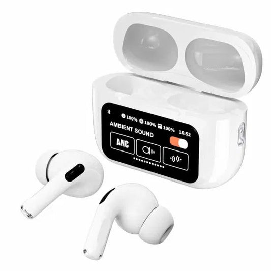 White A9 Pro ANC AirPods with Screen | Bluetooth 5.4 - Flashkart Pakistan